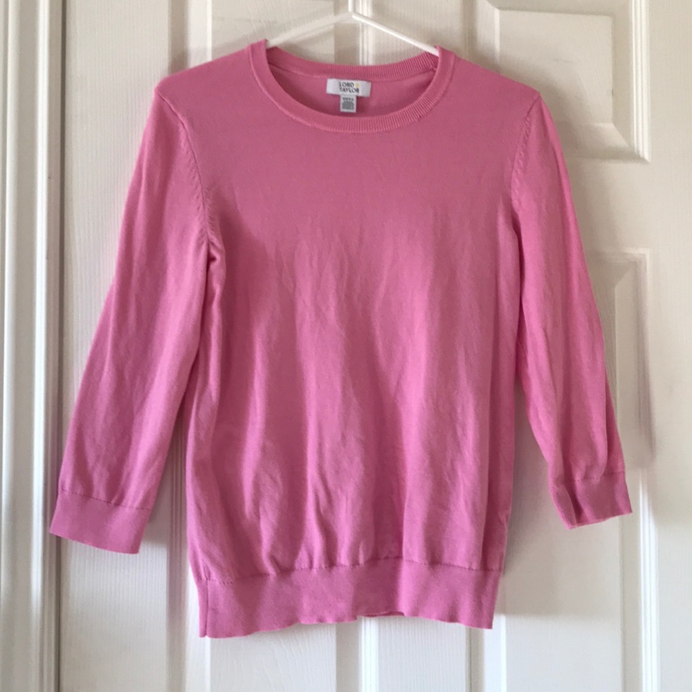 SLIGHT FLAW- Lord and Taylor pink sweater